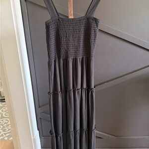 Zenana Outfitters Black Smocked Tiered Maxi Dress
